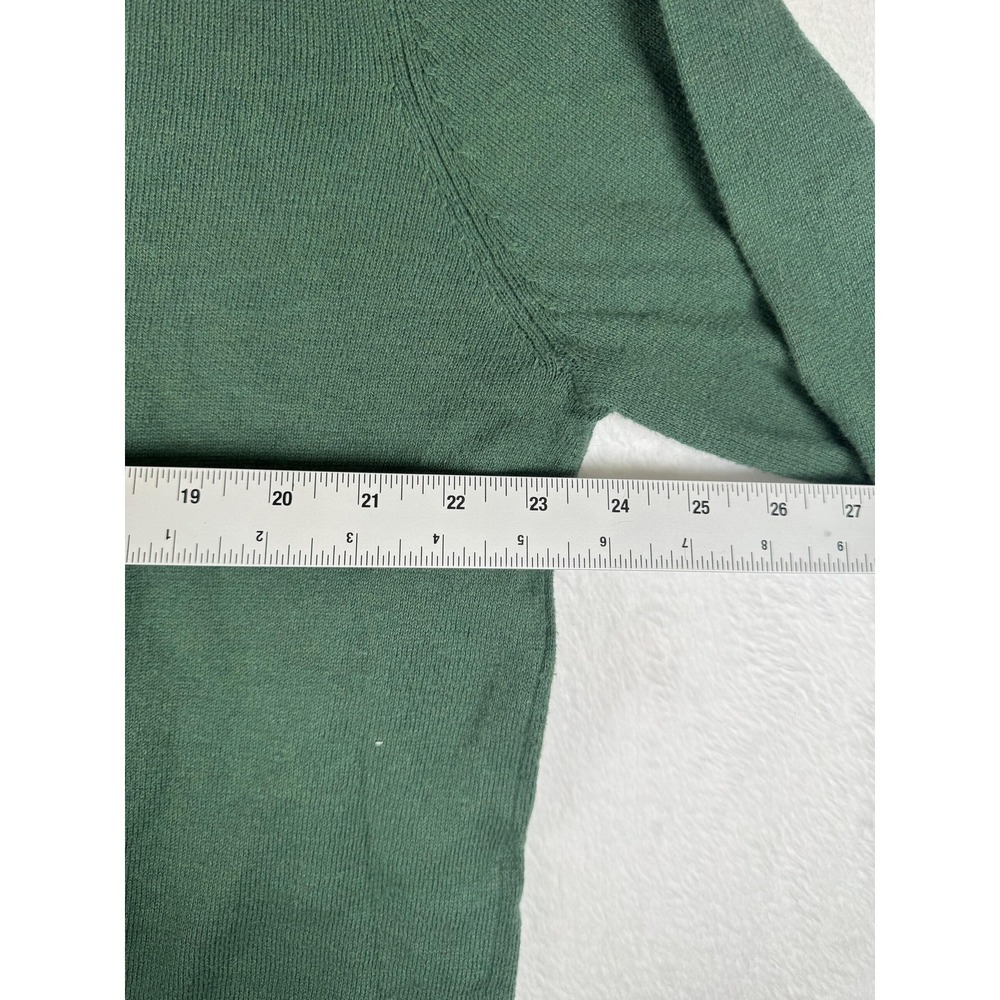 Hawker Rye Sweater Mens Large Green Cotton Cashmere Crew Neck Pullover - Picture 3 of 6